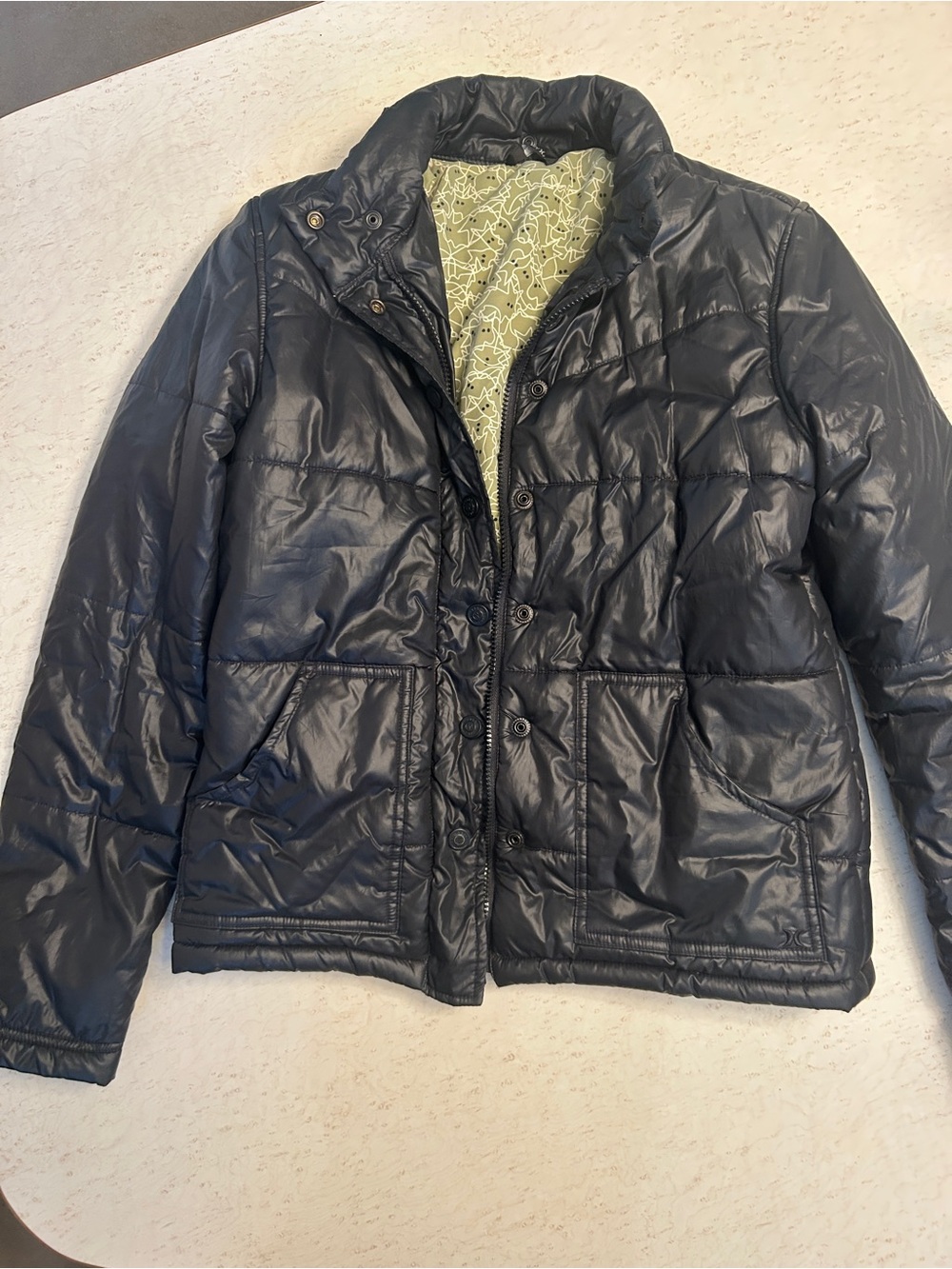 Hurley Olive Green Printed Lining Jacket